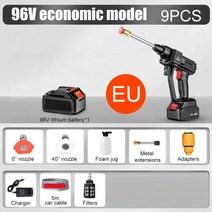 무선 고압 세차기 세차건 강력 48V96V 09mpa 세차 건 EUUS 자동차 세척기 스프, 96V  EU+배터리 전원