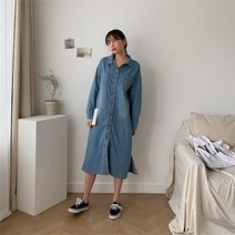 린다샵 슈메즈 투포켓 워싱 데님 원피스-OPS5941K11
