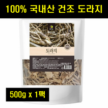 도라지말린것 도라지절편 국산 국내산 말린 마른 건도라지 지퍼백 100% 100프로 100퍼센트 500g 1팩, 1개