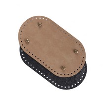 마마니트 징장식 타원형 가죽 가방바닥 국내산, 통통미니 베이지 23cm*13cm