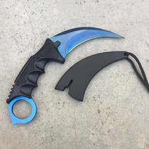 CSGO 카운터 스트라이크 Karambit Machetes 스테인레스 스틸 블레이드 플라스틱 손잡이 야외 캠핑 도구, [04] 파란