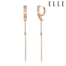 엘르 여성용 14K 바 드롭 원터치 귀걸이 gold pin ELGPEE343