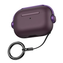 에어팟프로 케이스 디자인 블루투스 이어폰 액세서리 키 체인 케이스 보호커버, For AirPdos 2 or 1, Red Purple