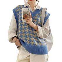 보드미 니트조끼 겨울 체크무늬 이쁜 베이직 가벼운 데일리 니트 조끼