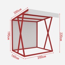 플리마켓 접이식 가판대 매대 이동식 판매대 야시장 행사용 선반, 2000 레드 브라켓 + 화이트 천