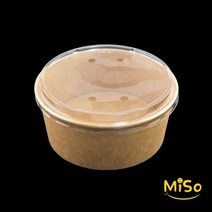 1350CC종이용기 친환경종이용기 종이그릇 닭강정용기 닭강정포장용기 비빔밥용기 투명타공 KP1350 크라프트 300세트, (용기+투명타공뚜껑)