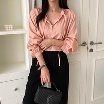 수키 넥 리본 청순 블라우스 1085896