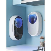 벽걸이 살균 수저통 가정용 주방 식기 젓가락 숟가락 보관함 물빠짐 물받이, 블랙플러그인모델