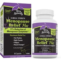 여성 갱년기영양제 Terry Naturally Menopause Relief Plus - 로디올라 블랙 코호시 콤플렉스 비건 캡슐 60개 안면 홍조 및 야간 땀 완화 에너지 기분, [01] 일