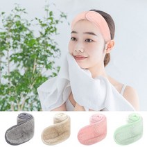 요라나 헤어밴드 세안밴드 세안용 머리띠 벨크로 세면밴드 세수밴드, 1개, 그린