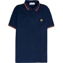 스톤아일랜드 19 S/S 스톤 투라인 와펜 패치 PK 반팔다크블루/형광주황 101522S18 V2028