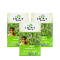 오가닉인디아 툴시 모링가 36g 18티백 India Tulsi Tea Moringa, 3팩