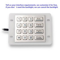산업용 숫자 금속 키패드 부품 USB 키오스크 조명 산업용 키패드 IP68 방수 금속 스테인레스 스틸 백라이, 한개옵션2, 03 Customized Layout, 01 USB