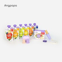 [앙파파] 법스오가닉 간식팩 (곰돌이토퍼2ea + 퓨레6ea + 티딩러스크 홀더세트), 핑크 홀더, 사과&보리, 토퍼세트 장튼튼 패키지