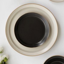 히츠키코보 타블도트 베이직 무광접시 카페 플레이트, 블랙, 1개