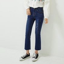 클로니아 9부 빈티지 컷아웃 허리밴드 부츠컷진 EC5W10