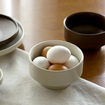 오트 도자기 대접 밥그릇 2color, 초코브라운