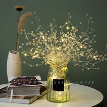 안개꽃병 핸드메이드 다이 소재 민들레 무드등 포인트 드라이 부케 테이블, 옵션07, USB 플러그 리모컨