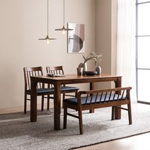 헤이미쉬홈 바렌트 고무나무 원목 4인용 식탁 세트 1350 A, 없음