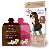 자연으로 비파 헤어 칼라 크림, B3 자연갈색, 1개