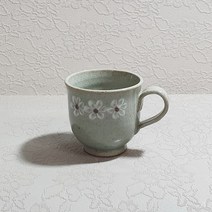 미각도예 머그컵(소)분청흰꽃[도자기머그잔 커피잔 물잔 찻잔 ], 1p, 분청 소
