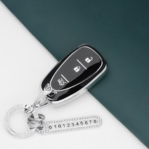 카스타 스마트 키케이스 키커버 TPU 키홀더 차 키커버 더뉴 크루즈 트레일블레이저 더뉴 말리부 더뉴 아베오 이쿼녹스 볼트EV 스트랩 키홀더, TC-03, 실버_블랙