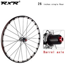 카본휠셋 카본삼발이 라이트웨이트휠 rxr 26 따옴표 rx233 허브 mtb 디스크 브레이크 5 베어링 자전거 휠 세트 산악 자전거 7-11speed 쓰루 액슬qr mtb 휠, 26 블랙 리어 타