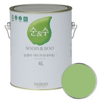 노루페인트 수성페인트 순&수100 4L, 1개, 연두5