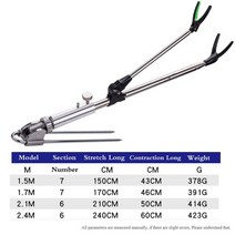 원투대 초장투 원투로드 원투낚시대 바다낚시대 릴낚시대 낚시용품 두 개의 막대 홀더 랙 폴 브래킷 도구에 대한 조정 가능한 낚싯대 브래킷 스테인레스 스틸 360 회전 낚시, 3, 1.7m