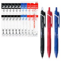 uni 제트스트림 볼펜 리필 세트, 0.7mm 볼펜 3개 리필 10개 세트