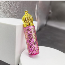 휴대용 아로마 에센셜 마사지 오일 향수 롤온 공병 빈티지, 8ML 레트로 핑크