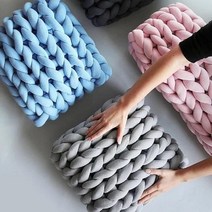 (사은품 증정)자이언트얀 빅얀 DIY 손뜨개 가방 방석 만들기 패브릭얀 루피망고실 왕모찌실, 크림아이보리