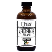 Taconic Shave Natural AfterShave Splash 113.4g(4온스) - 베이 럼 - 피부 냉각 상쾌한 및 모이스처라이징 애프터 쉐이브 액체 포뮬라 천연, Bay Rum