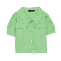 반팔 크롭 여름 린넨 여성 숏 자켓