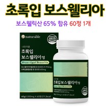 초록입보스웰리아 정 녹색입 초록입홍합 초록잎홍합정 초록잎 녹색잎 홍합 보스웰리아 보수엘리아 보수웰리아 고함량 보스웰릭산 65% 이상 함유 제품 건강 선물, 1개, 60정