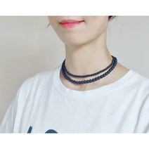 무광 블랙 오닉스 원석목걸이 포인트 비즈 초커 갑상선목걸이