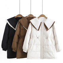 XL-4XL 빅 사이즈 카라 넓은 경량 패딩 여성 점퍼 큰 청담 사모님