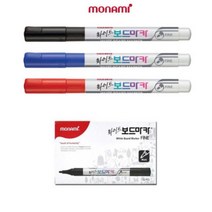 펜썰/6000 모나미세필보드마카Fine/1다스12개/흑 청 적, 블랙, 12개입