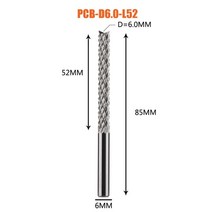 솔리드 카바이드 옥수수 엔드 밀 밀링 커터 비트 3.1mm 4mm 6mm 8mm pcb 엔드 밀 cnc 커팅 밀링 도구, 1pc-D6.0-52-D6, 1개