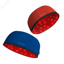 Routop 두피 관리기 모자형 모발 케어 LED 적외선 마사지기, 레드