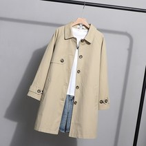 미디 꺽다리 트렌치코트녀 봄 루즈핏 카키 겨울 여자외투 네파레인코트 여성롱코트 여성조끼