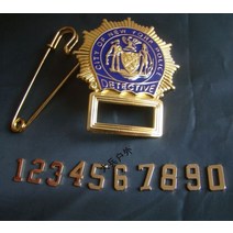 경찰뱃지 클래식 블루 블러드 형사 중위 복제 영화 소품 핀 배지 역할 놀이 디지털 번호 사용자 정의 가능