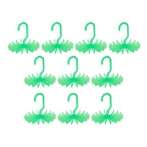 10 조각 다기능 회전 된 타이 랙 18 후크 주최자 홀더 회전식 스카프 걸이 홈 용품 여성 남성을위한 걸이 벨트, 13x12x1.5CM, 플라스틱, 초록