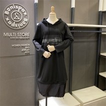 보니스팍스 NC02 프린트 배색 후드 원피스 B18OP020