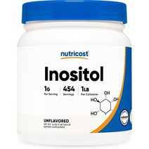 비타민B 고함량 활성비타민B 콤플렉스 뉴트리코스트 이노시톨 분말 1LB454그램 글루텐 프리 넌GMO, 단일수량, 단일개당 용량/중량/정