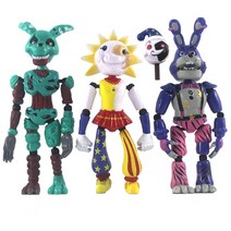 프레디의피자가게 3 개/대 Fnaf 프레디의 5 밤 선드롭 애니메이션 피규어 보니 베어 Pvc 모델 액션 피규어 프레디 완구 선물, One set