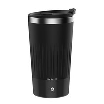 Apnoo USB 충전 원터치 오토믹스 텀블러 400ml, 블루투스 음악, 블랙