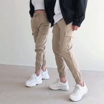메이블 / (7사이즈)커플시밀러룩 스판 카고 밴딩 조거팬츠