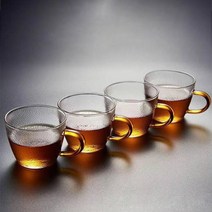 로하티 120ml 내열유리 찻잔_6p 티타임 아쿠아 유리잔, 상세 참조