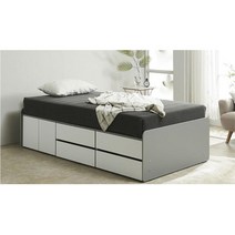 멀티 높은 수납슈퍼싱글침대 프레임 딸방 원룸가구, 월넛화이트